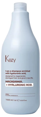 KEZY MACADAMIA PLUS Шампунь с гиалуроновой кислотой для поврежденных волос, 1000 мл